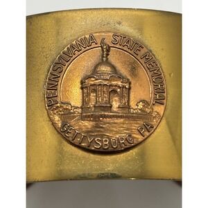 Cuff Bracelet Featuring Gettysburg Commemorative Coin Copper Color Historical